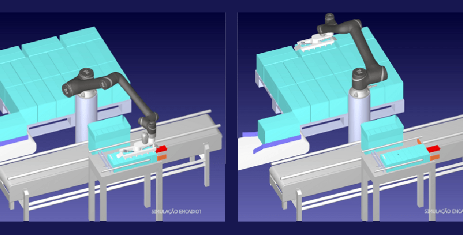 Simulação e medição de tempos de ciclo – Projeto com robô já existente no cliente